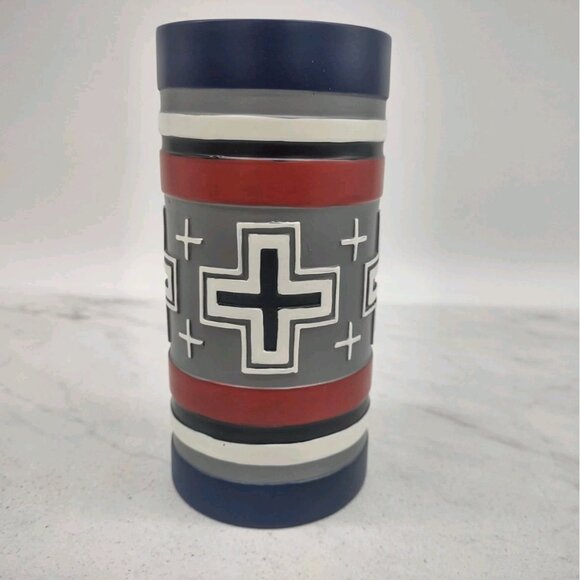 PENDLETON Home Collection Vase Pencil Cup Cross Design Painted San Miguel 5.5" - Picture 1 of 8